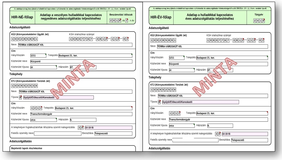 Hulladékos adatszolgáltatás